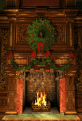 New Arrival-Fireplace Decorated Christmas Holly Wreath Garland Backdrop SBH0215