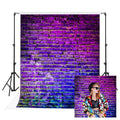 Indigo Brick Wall Image Digital  Background Backdrop for Photo Studio K17369