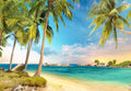 Tropical Natural Summer Sunset Over Sea Beach Backdrop for  Party Decoration KH12580