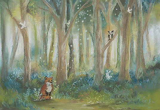 Green Forest Animals Fox Jungle Theme Children Backdrop for Photogaphy SBH0162