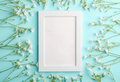 Spring Light Blue Background White Flower Decoration Photography Backdrop SBH0021