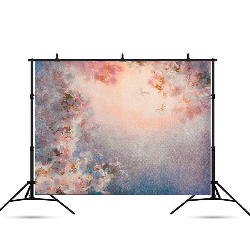 Vintage Digital Watercolor Floral Art Canvas Photo Backdrop SBH0031