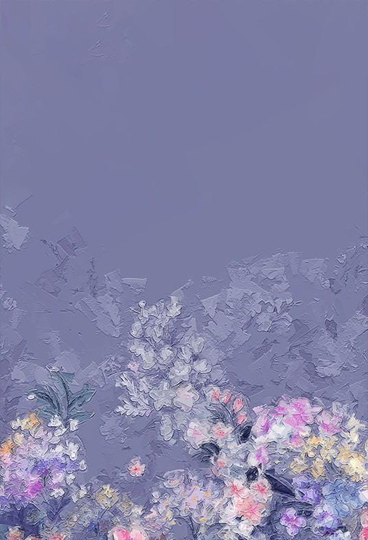 Purple Background Oil Painting Flower Decoration Backdrop for Photography SBH0067