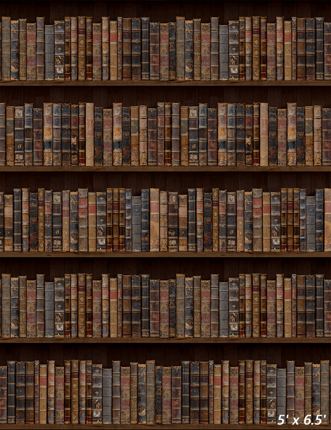 Vintage Black Wood Bookshelf Photography Backdrop SBH0399