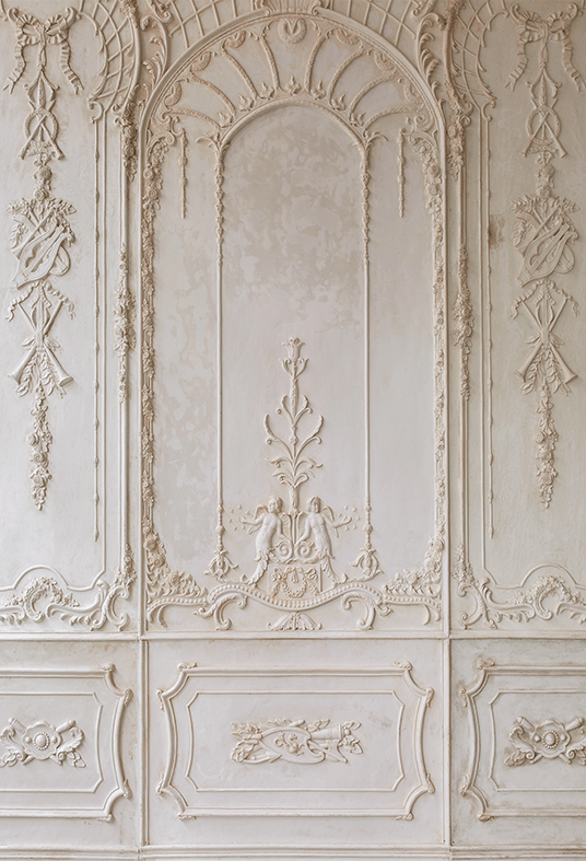 White Ornate Plaster Wall Backdrop for Photography SBH0411