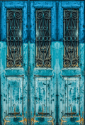 Antique Weathered Blue Door Backdrop for Photo SBH0438