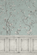 Blossom Blue Flower Fabric Backdrop for Photo SBH0499