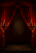 Red Curtains Candles Room Halloween Backdrop SBH0603