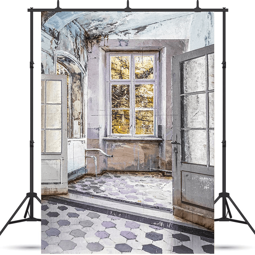 Old Abandoned Houses Backdrop for Photo SBH0549