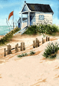 Small Bungalow On the Shore Backdrop for Photo SBH0582
