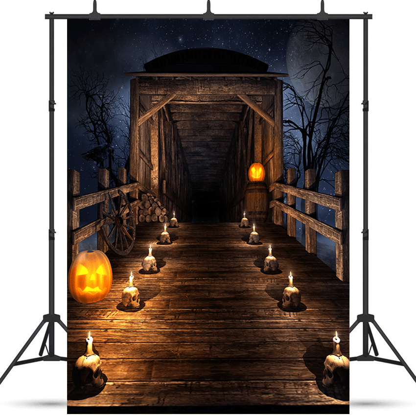 Halloween Skull Chalet Studio Background for Halloween Party SBH0640