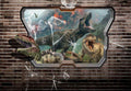 Jurassic Park World Brick Wall Background Dinosaurs Backdrop for Photography TKH1835